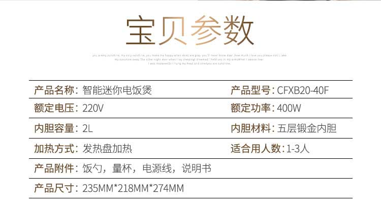 40F 时尚公主煲